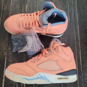 Nike Air Jordan 5 Retro Crimson Bliss / Leche Blue-Sail Boys Size 6.5